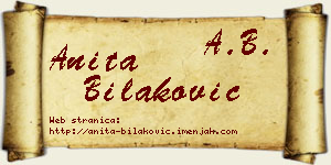 Anita Bilaković vizit kartica